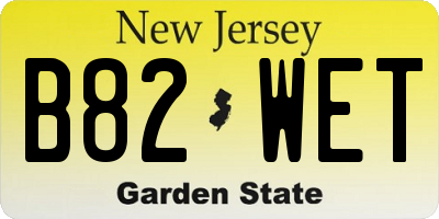 NJ license plate B82WET