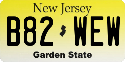 NJ license plate B82WEW