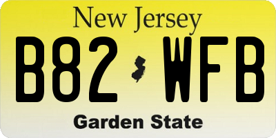 NJ license plate B82WFB
