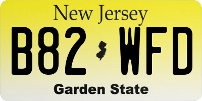 NJ license plate B82WFD