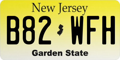NJ license plate B82WFH