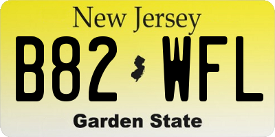 NJ license plate B82WFL