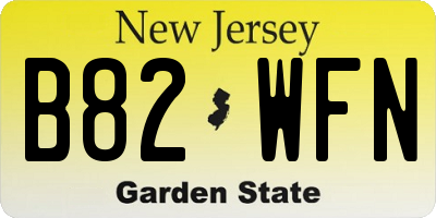 NJ license plate B82WFN