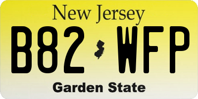 NJ license plate B82WFP
