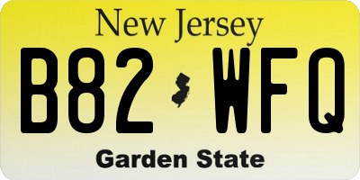 NJ license plate B82WFQ