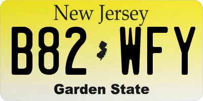 NJ license plate B82WFY