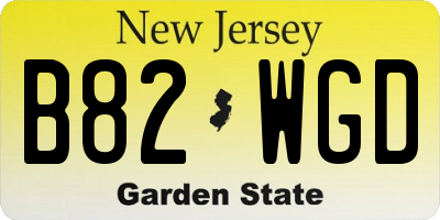 NJ license plate B82WGD