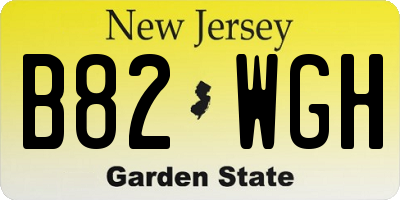 NJ license plate B82WGH