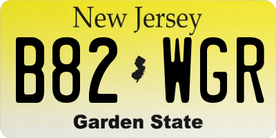 NJ license plate B82WGR