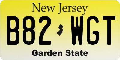 NJ license plate B82WGT