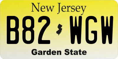NJ license plate B82WGW