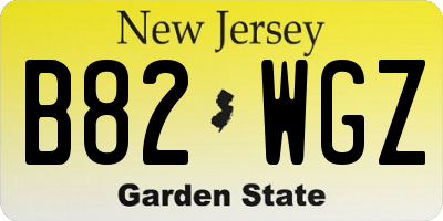 NJ license plate B82WGZ