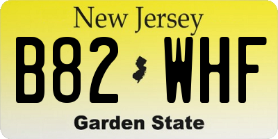 NJ license plate B82WHF
