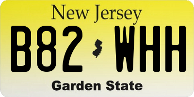 NJ license plate B82WHH