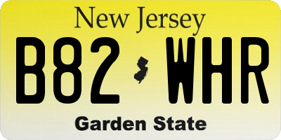 NJ license plate B82WHR