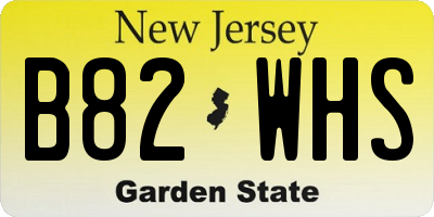 NJ license plate B82WHS