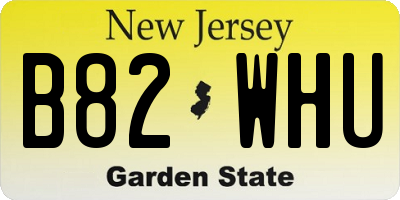 NJ license plate B82WHU