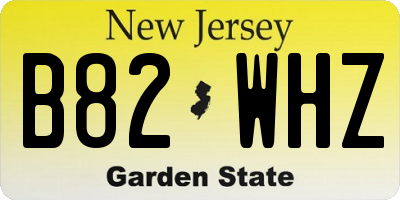 NJ license plate B82WHZ