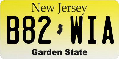 NJ license plate B82WIA