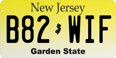 NJ license plate B82WIF