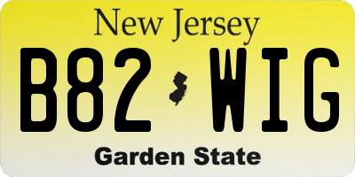 NJ license plate B82WIG