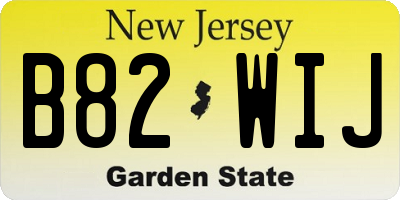 NJ license plate B82WIJ