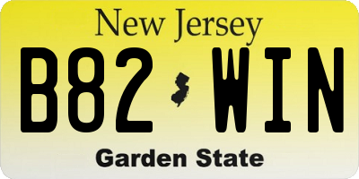 NJ license plate B82WIN