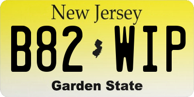 NJ license plate B82WIP