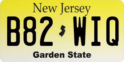 NJ license plate B82WIQ