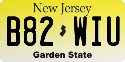 NJ license plate B82WIU