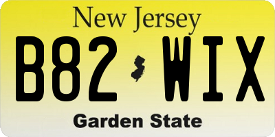 NJ license plate B82WIX