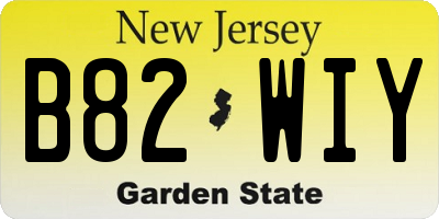NJ license plate B82WIY