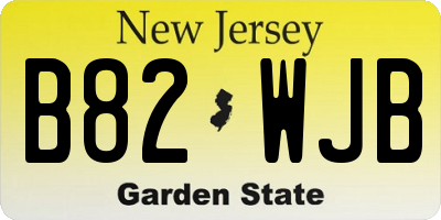 NJ license plate B82WJB