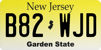 NJ license plate B82WJD
