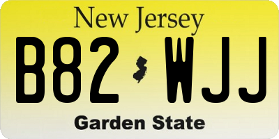 NJ license plate B82WJJ