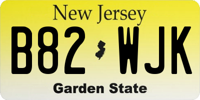 NJ license plate B82WJK