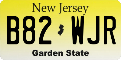 NJ license plate B82WJR