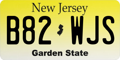 NJ license plate B82WJS