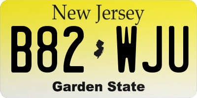 NJ license plate B82WJU