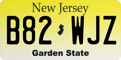NJ license plate B82WJZ