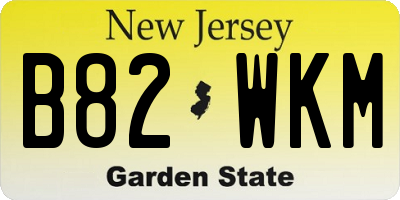 NJ license plate B82WKM
