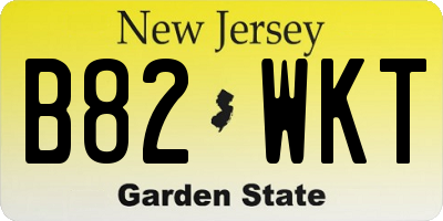 NJ license plate B82WKT