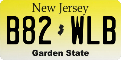 NJ license plate B82WLB