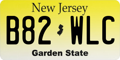 NJ license plate B82WLC