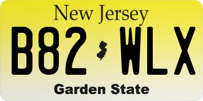 NJ license plate B82WLX