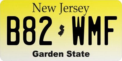 NJ license plate B82WMF