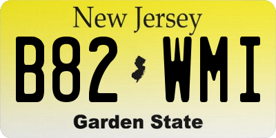 NJ license plate B82WMI