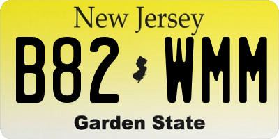 NJ license plate B82WMM