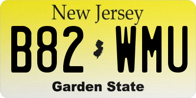 NJ license plate B82WMU