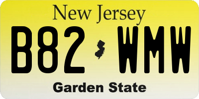 NJ license plate B82WMW